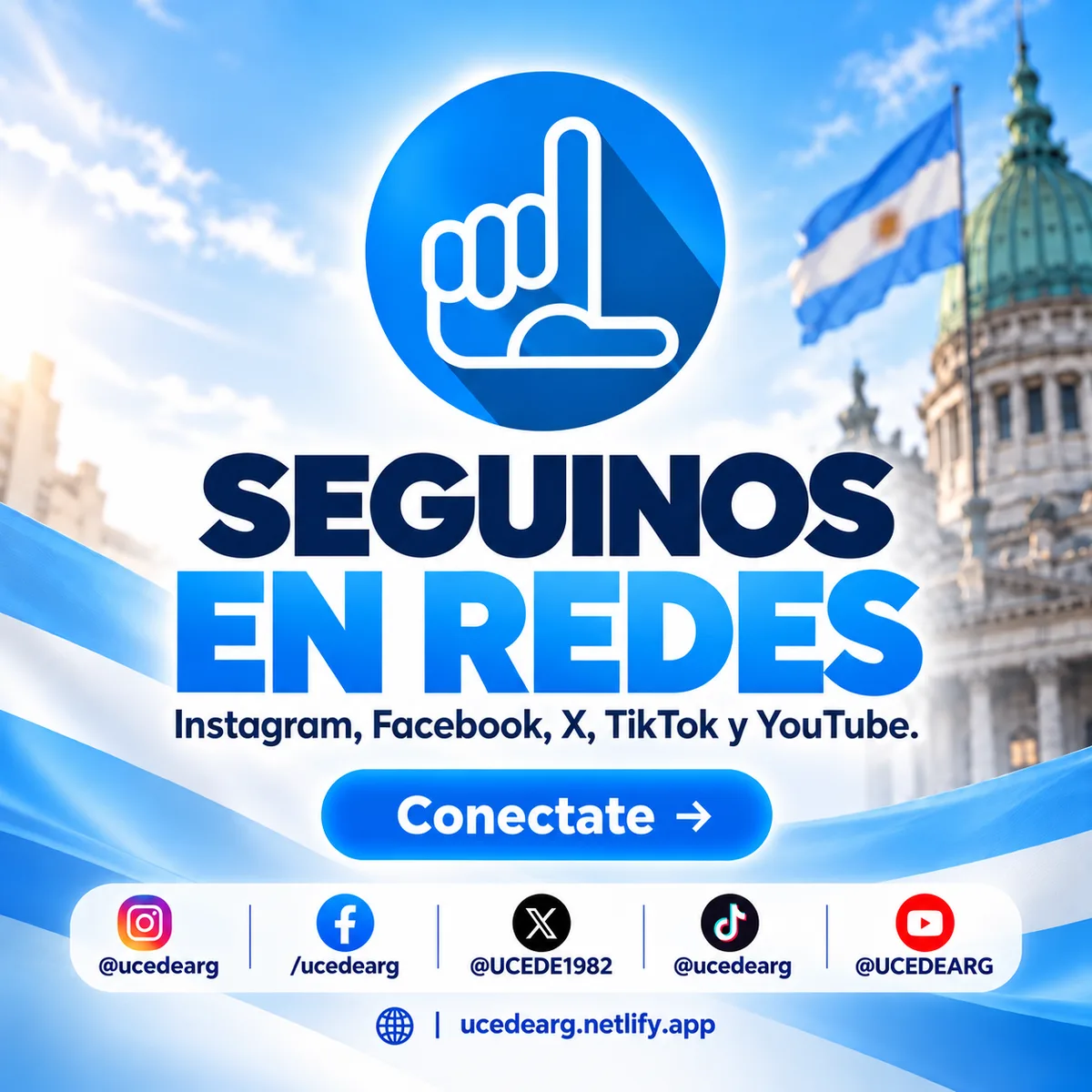 Seguinos en redes — UCeDé Argentina