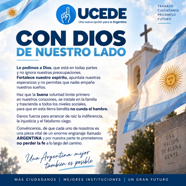 Con Dios de nuestro lado — lámina de UCEDE Nacional