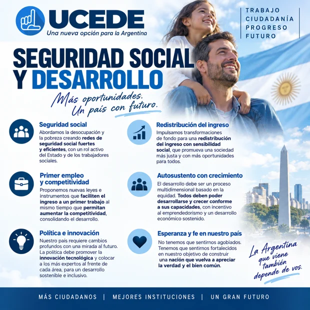 Seguridad social y desarrollo — lámina de UCEDE Nacional