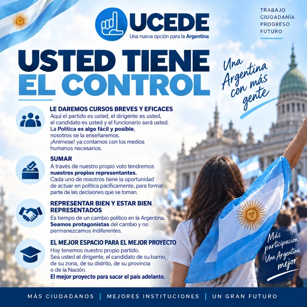 Usted tiene el control — lámina de UCEDE Nacional