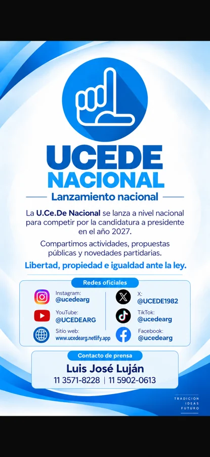 Lanzamiento nacional — lámina de UCEDE Nacional